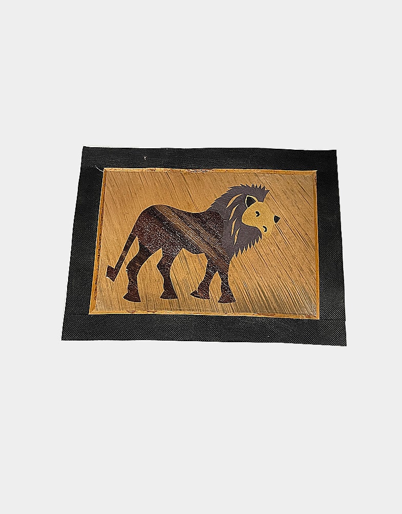 Banana leaf painting-African lion