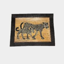 Banana leaf painting-african cheetah
