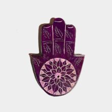 hamsa hand incense holder-purple hand-a
