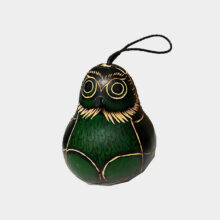 Peruvian ornament owl large-green