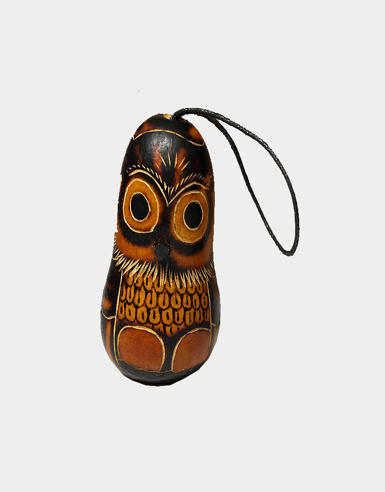 Peruvian ornament owl small-orange