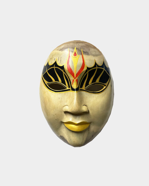 Balinese Wood Mask with Hand Painted Motif