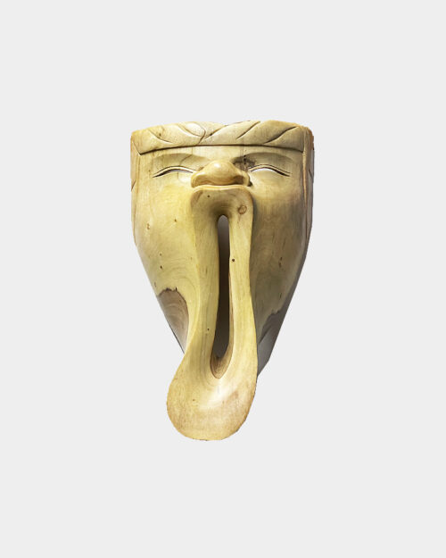Handmade Hibiscus Wood Mask: Big Yawn
