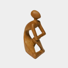 wood sculpture relax sitting-c